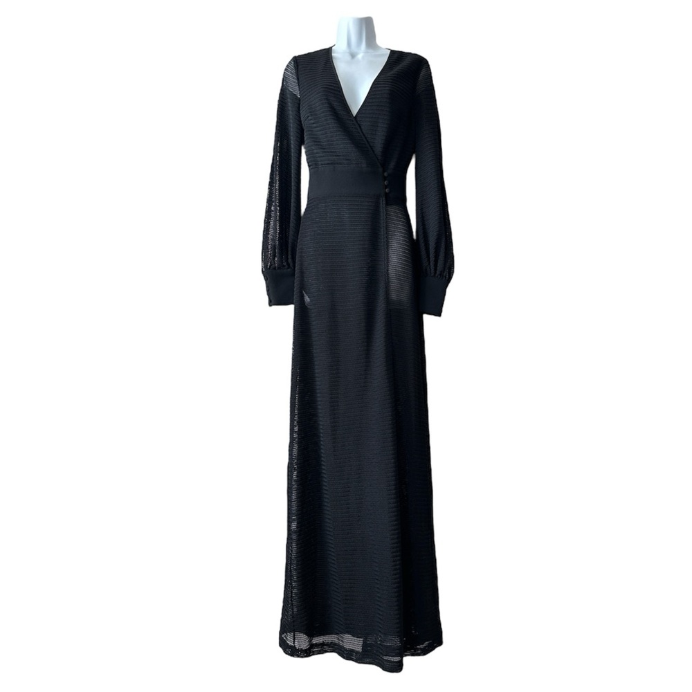 Tall Girl Friendly H&M Herringbone Style Mesh Netted Wrap Maxi Dress Size 4